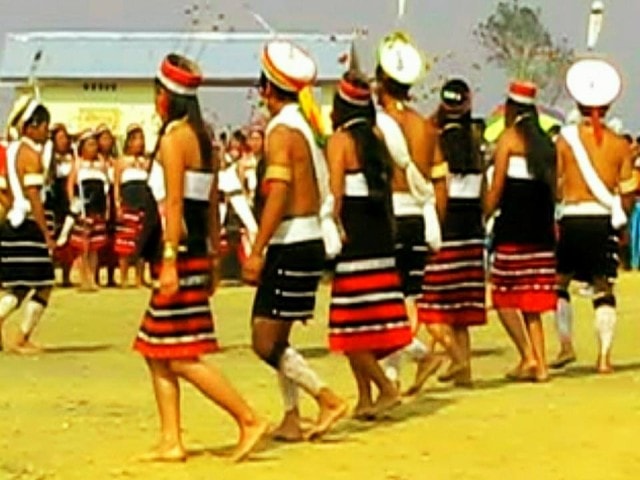 Manipuri dancers in traditional dress